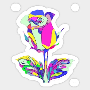 Colorful Rose Abstract Sticker